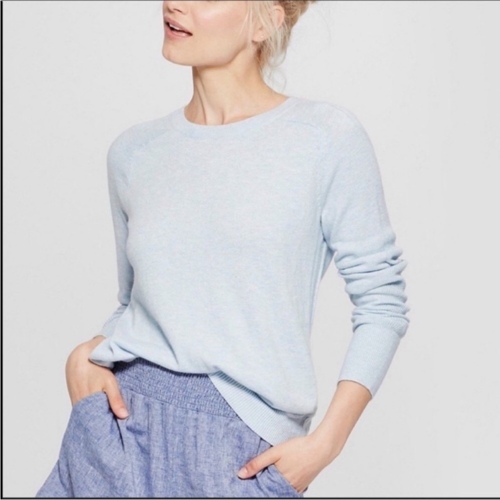 A New Day Light Blue Crew Neck Pullover Sweater